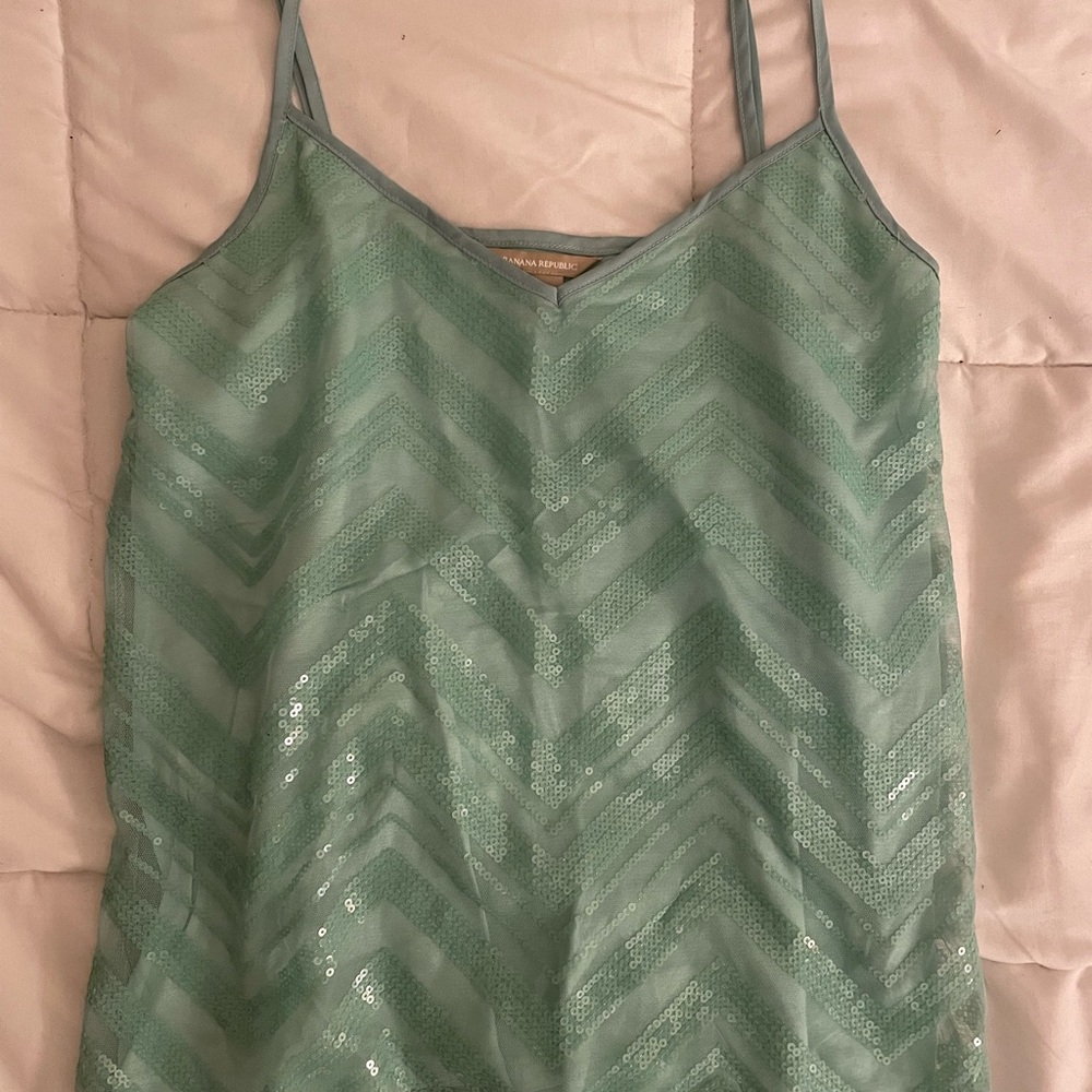 Banana Republic Light Green Sequin Cami